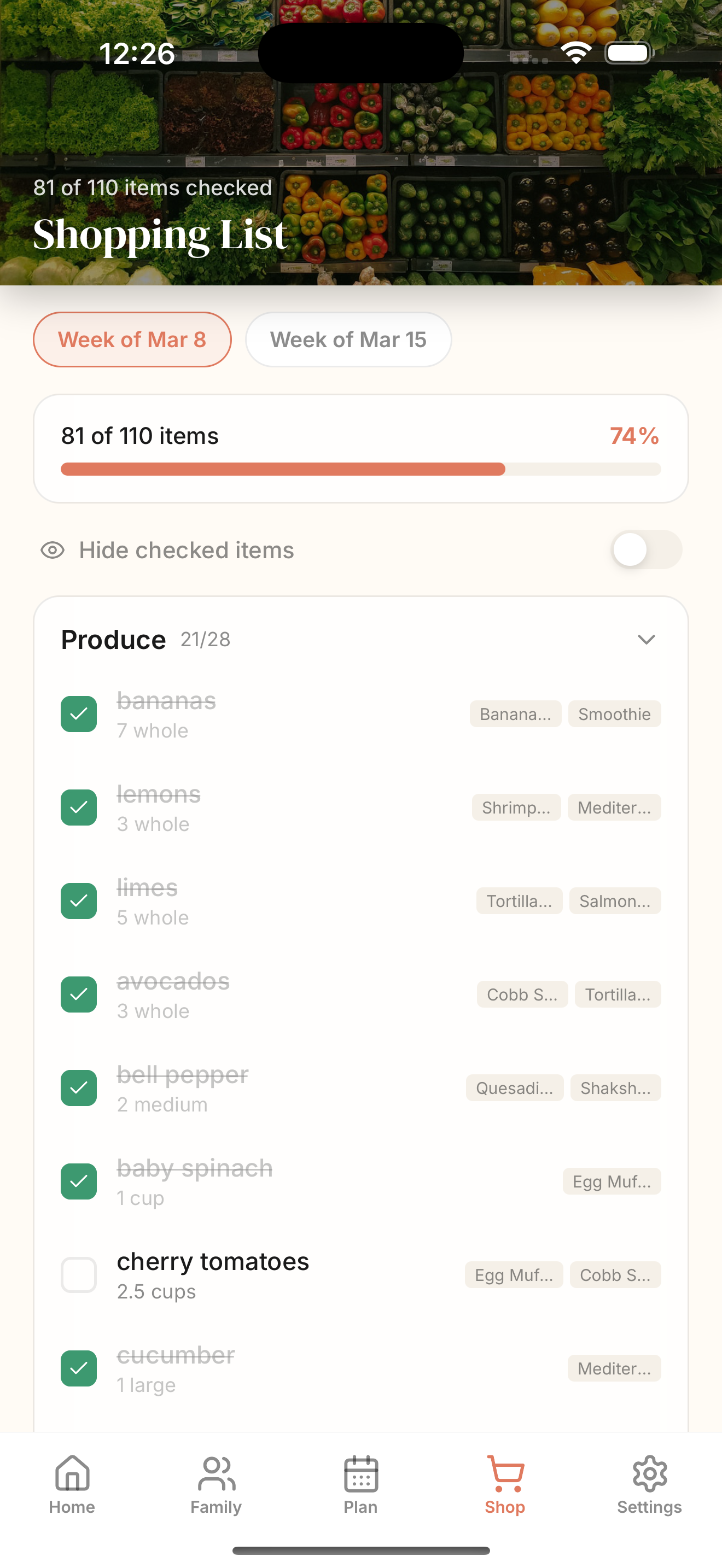 Shopping list